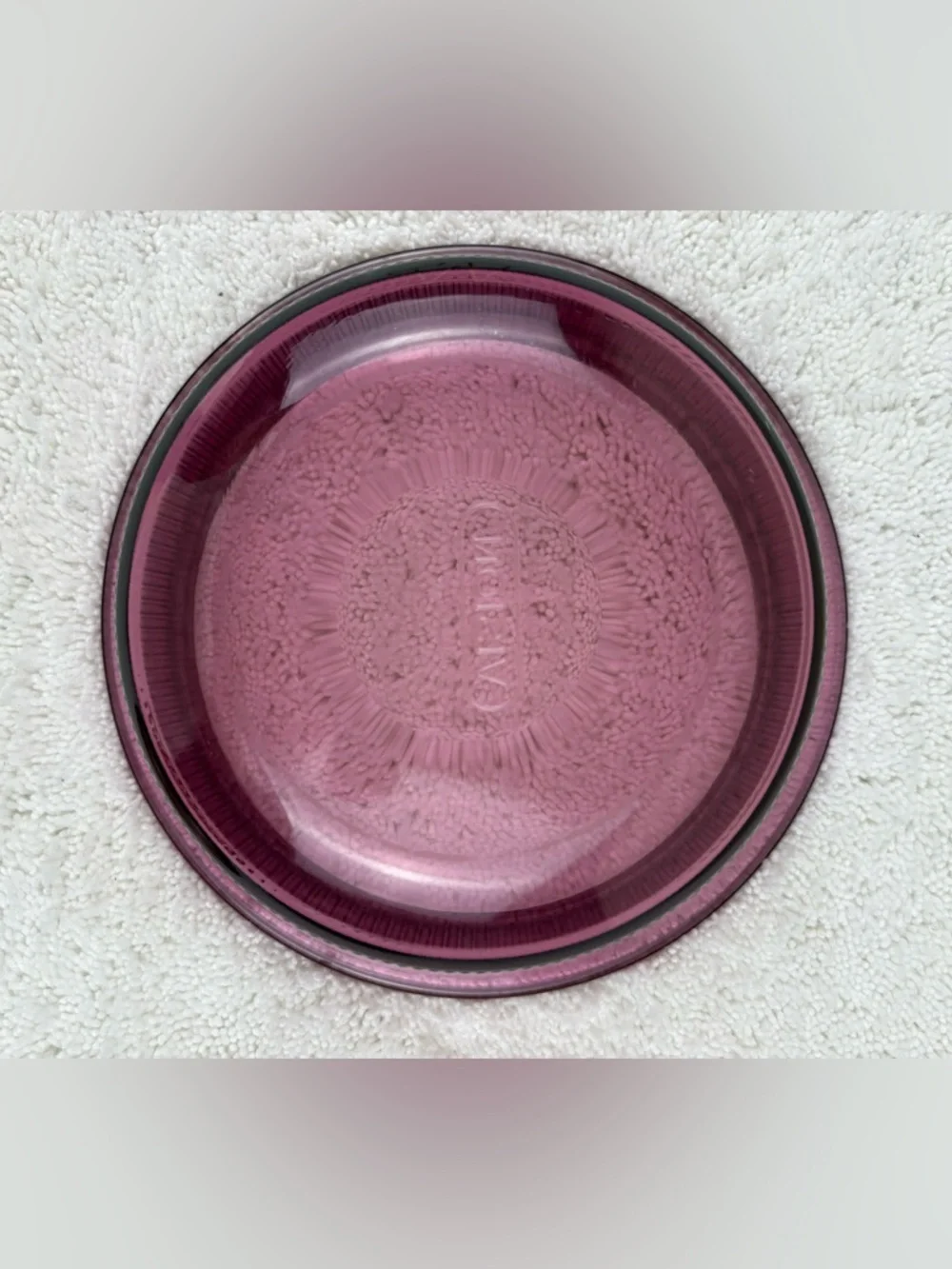 Vintage Corning Vision Cranberry Casserole Dish with a Ribbed Glass Lid